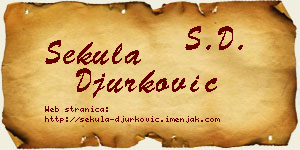 Sekula Đurković vizit kartica